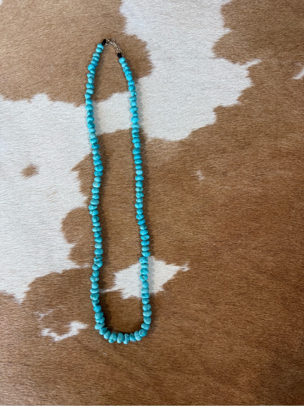 All real Turquoise Beaded Necklace - with silver clasp Women's Jewelry